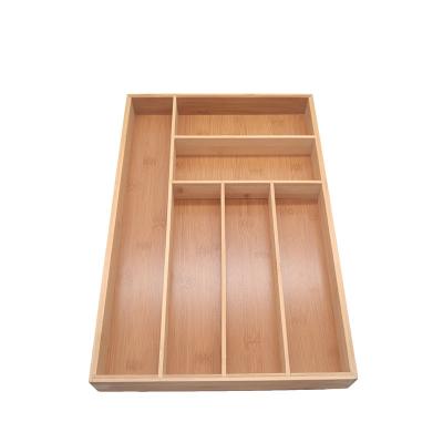 China High Quality Viable Organizer Adjustable Bamboo Divider Tray Insert Storage Bag Food Drawer Expandable Cutlery Holder Kitchen Utensil for sale