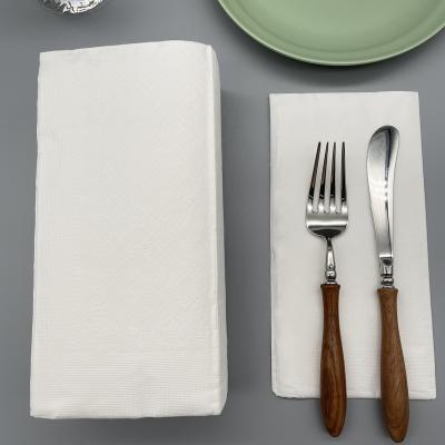 China Factory White Napkin Virgin Wood Pulp 3 Ply Silk Tissue Paper 125 Embossing Cocktail 1/8 Folds Napkins 43*43cm Leaves Sunflower Party for sale