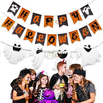 China Durable Halloween Decoration Props Birthday Banner Little Ghost Pulls Flag For Halloween Party Decoration for sale