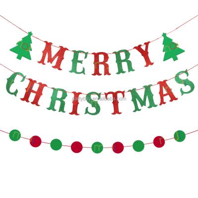 China Durable Outdoor Home Gold Cong Paper Christmas Banner Store Merry Christmas Banner Christmas Decorations for sale