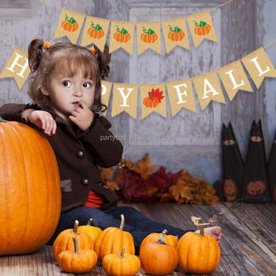 China Durable Baby Thanksgiving Party Decoration Banner Autumn Pumpkin Happy Birthday Banner For Thanksgiving for sale