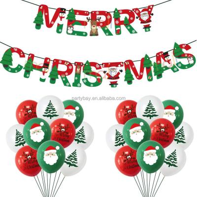 China New Design Durable Kids Christmas Tree Decoration Merry Christmas Jewelry Party Banner With Balloon for sale