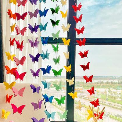 China Durable Wholesale Family Party Decoration Multiple Color Paper Butterfly String Flag Pendants Suitable For Various Party Scenes for sale