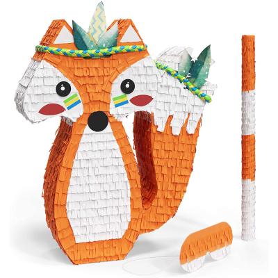 China Handmade Hot Selling Cute Fox Pinata For Kids Birthday Party For Fun Fiesta Party Supplies for sale