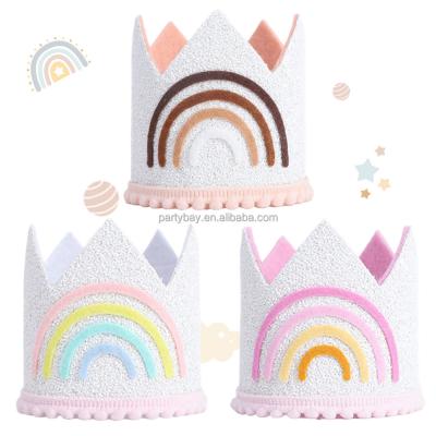 China Durable factory style baby rainbow crown hat wholesale Nordic birthday party supplies for sale