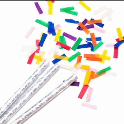 China Hand Use Factory Wholesale Colorful Confetti Magic Wands Fabric Flip Floating Sticks For Wedding Celebrations, Anniversary, Birthday Parties for sale