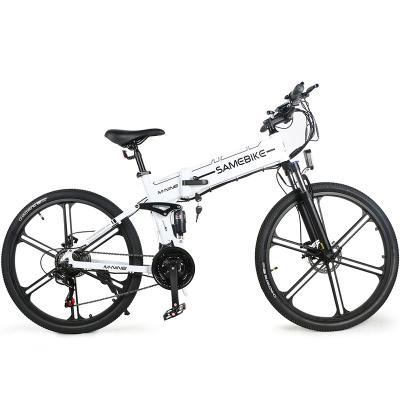 China Aluminum Alloy Easy Folding Electric Bicycle SAMEBIKE 26 Inch Alloy Suspension 48V 500W Aluminum Electric Bike for sale