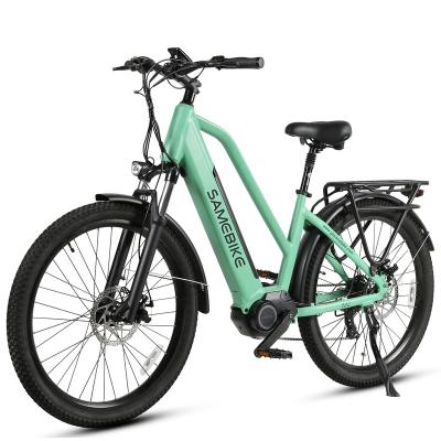 China 2022 SAMEBIKE Aluminum Alloy 2022 Aluminum Alloy Mid Drive Motor City Bicycle Lithium Battery Electric Bicycle High End for sale