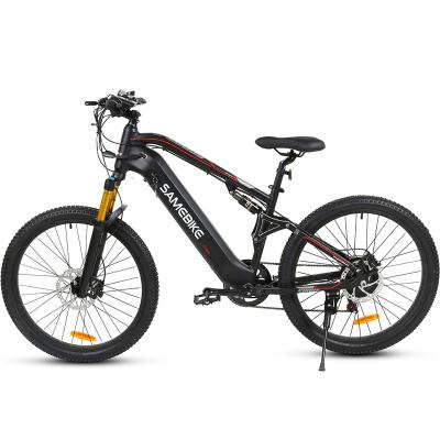 China SAMEBIKE Popular High Quality Suspension Fork Electric Mountain Bike Wide Tire Spoke Rim Electric Bicycle for sale