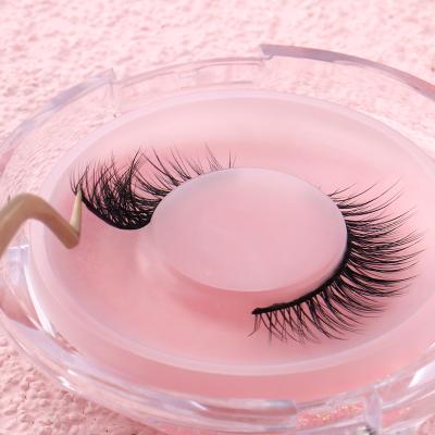 China Good Quality Easy Self Adhesive Silk Lashes 3 Stick 3d False Eyelash Natural New Second Wear No Glue Waterproof Self Adhesive Lashes for sale