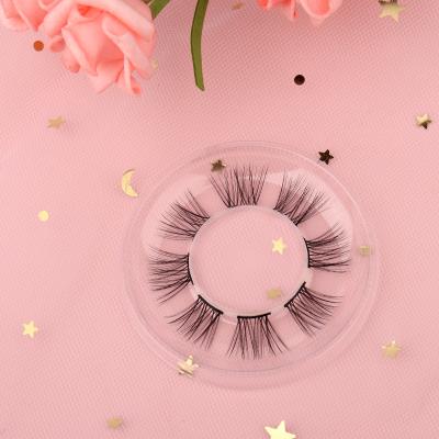 China Hot Selling Top Quality Natural Curl Tape Bunch DIY 3D Eyelashes 3D Effect Faux Mink Synthetic Superfine Lash Bunches for sale