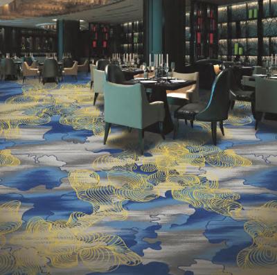 China Washable Commercial Fire Retardant Printed Nylon Carp Hotel Floor Printing Carpet for sale