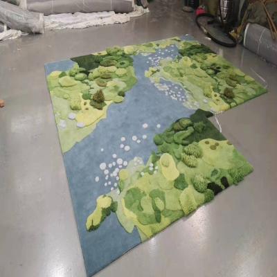 China Washable Custom Modern Rug Flurry Kids Baby Playmat Boy Girl Room Rug for sale