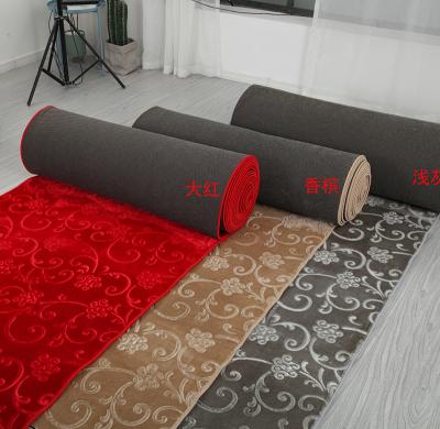 China Eco-friendly.anti-slip.water-proof Washable Floor Mat Hotel Wedding Hall Pattern Wall To Wall Mink Carpet for sale