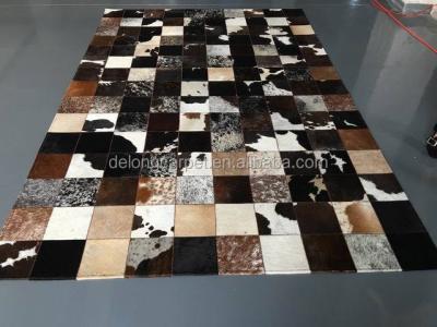 China Modern Luxury Low Cowhide Rug Patchwork Leather Cover at MOQ for sale