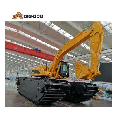 China 30 ton amphibious excavator construction material DIG-DOG stores crawler with attachment for sale with CE ISO certificate amphibious pontoon for sale