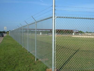 China Plain Weave Style Black Galvanized Chain Link Fence Panels For Playground for sale