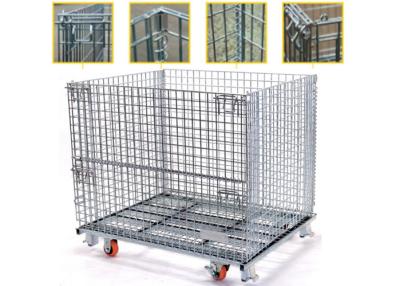 China High Strength Collapsible Wire Containers Storage Cages For Handling Loading / Unloading for sale