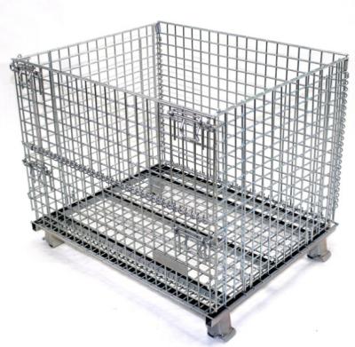 China Easy Clean Wire Mesh Pallet Cages , Warehouse Cages On Wheels Rust Resistant for sale