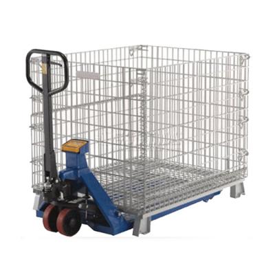 China Aceally Industrial Foldable Mesh Storage Cage With Wheels For Warehouse for sale