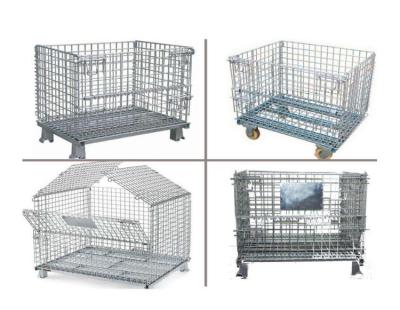 China Portable Stackable Storage Cages , Folding Wire Mesh Container Sizes Custom for sale