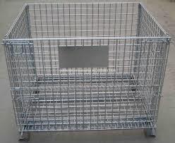 China Professional Mesh Storage Cage , Wire Mesh Pallet Cages Hot - Dip Galvanized Finish for sale