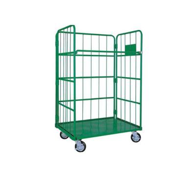 China Steel Wire Foldable Rolling Trolley Tool Cart for Warehouse Logistic Workshop for sale