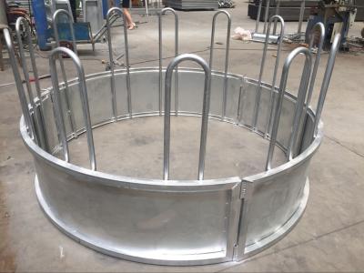 China Metal Galvanized Steel Round Bale Pasture Hay Rack Livestock Feeder for sale