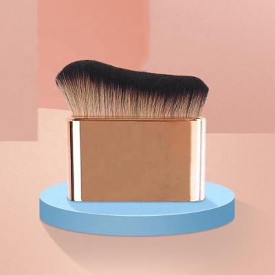 China Beauty Care Make Tools FYD New Rose Gold Curved Foundation Brush Makeup Foundation Brush Kabuki Body Brush for sale