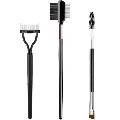 China Angular Blush FYD Private Label High Quality Double Ended Makeup Angled Eyebrow Brush Beauty Tool Cosmetic Brush With Mascara Wands Set for sale