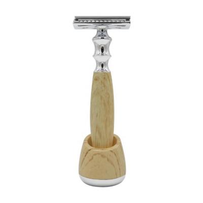 China FYD Twin Blade Mens Safety Razor Straight Zinc Alloy Alloy Edge Double Edge Shaving Razor With Stand for sale