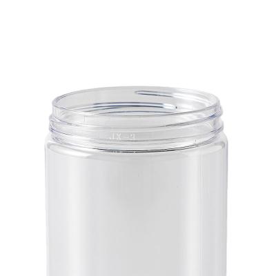 China Cosmetic Jar 500ml 1000ml Pet Round Transparent Plastic Food Jar 8oz Plastic Jar With Lid for sale