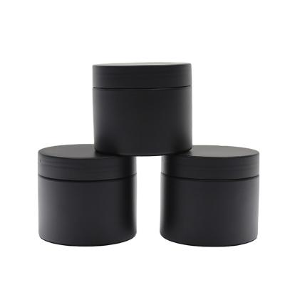 China Cosmetics Packaging Plastic Black Jar Box Plastic Activated Charcoal Powder Box Facial Wax Cream Bottle Mask Bottle Cream Bottle Food Jar for sale