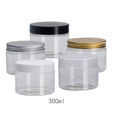 China 300ml chemical pet cookie jar sealed jar candy nut transparent plastic jar container for sale