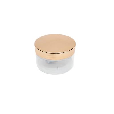 China Food grade 120ml 200ml 250ml 500ml white shower gel jar gold jar lids with gold cap for sale