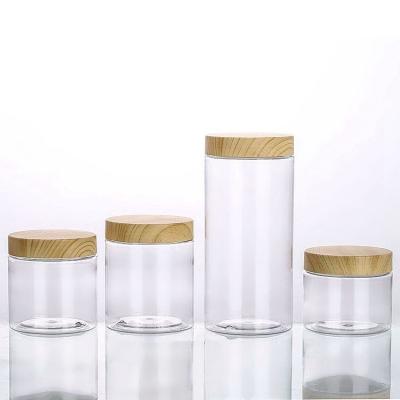 China Food grade 120 ml jar with bamboo lid 5 oz clear container with bamboo lid for sale