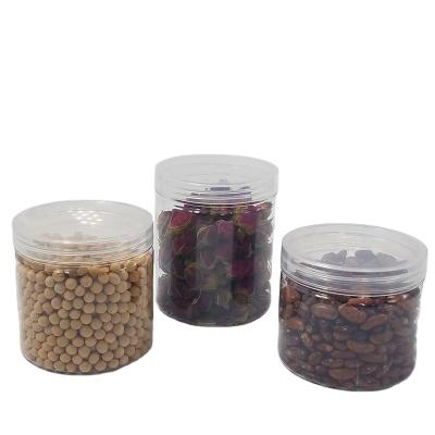 China 500ml Cookie Food Grade Transparent PET Plastic Jar With Screw Cap Lid for sale