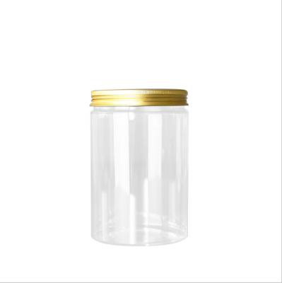 China 500ml CANDY 500ml Pet Food Grade Clear Round Plastic Candy Jar Bottle/PET Sweet Clear Plastic Jar for sale