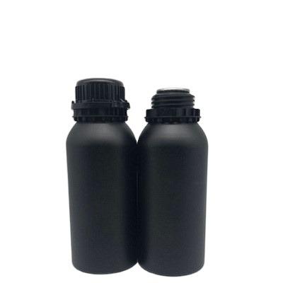 China 500ml Chemical Matte Black Aluminum Perfume Oil Bottles Aroma Essential Oil Bottles for sale