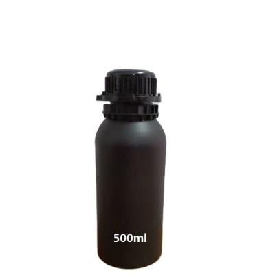 China 500ml 1000ml Chemical Aluminum Sample Oil Chemical Bottles Black Frosted Aluminum Bottle for sale