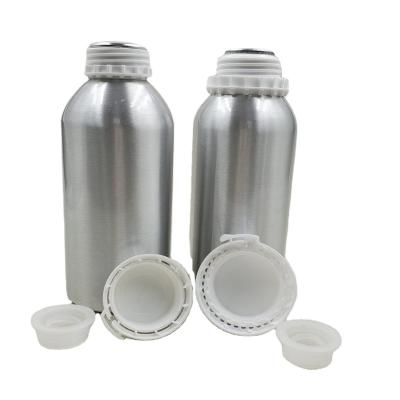 China 500ml 1000ml chemical empty metal essential oil aluminum bottle with visible tamper for sale