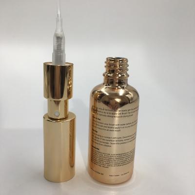 China 15ml 30ml 50ml 100ml Gold Cosmetic Serum Round Round Dropper Bottle Gold Essential Oil Glass Dropper Bottle for sale