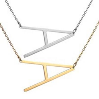 China 26 FASHIONABLE Letters A to Z Simple Design Gold Chain Silver Necklace Pendant Necklace Jewelry for sale