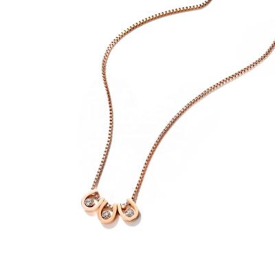 China CLASSIC Charm Necklace Rose Gold Plated High Quality Initial Charm Necklace For Women for sale