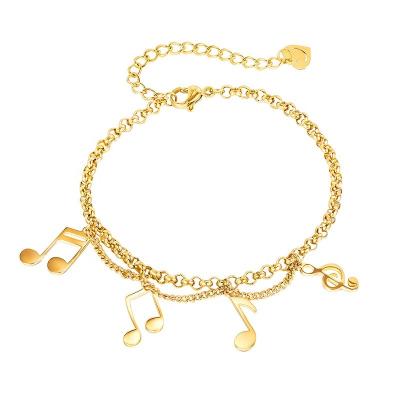 China FASHIONABLE Gold Smart Notes Design Niche Bracelet Women Titanium Steel Jewelry Latest for sale