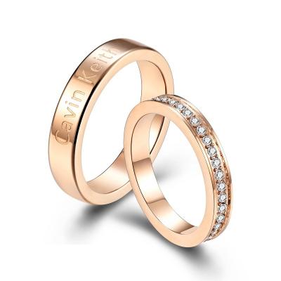 China Engagement Wedding Rings Diamond Rose Simple Star Princess Jewelry Women Gold Single Stone Couples Gift Top for sale