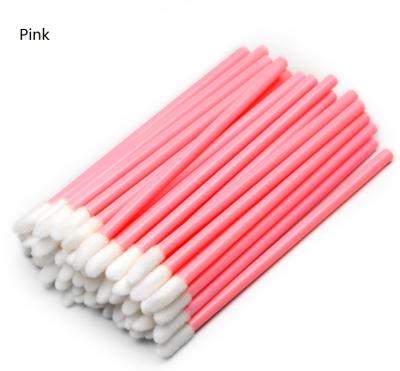 China 50pcs Pink Lip Exfoliator Brush Lipstick Applicator Disposable Eco-Friendly Lip Gloss Brush for sale