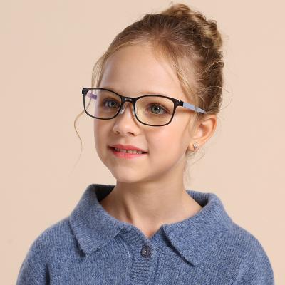 China For Anti Square Glasses Girl Kids Glasses Reading Frame Blue Light Cell Phone Computer Flat Mirror Glasses for sale