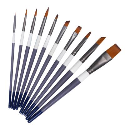 China Yihuale 10pcs Professional Artist Acrylic Paint Brush Set Assorted For Watercolor Gouache Oil Acrylic Tempera for sale