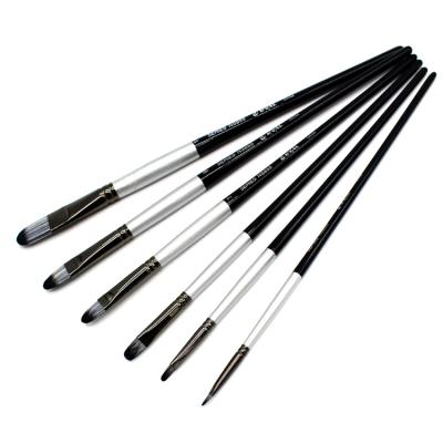 China New Hot Nylon Bristle Watercolor Brush Bristle 6pcs Handle Watercolor Play Brush Artist Wooden Brushes zu verkaufen